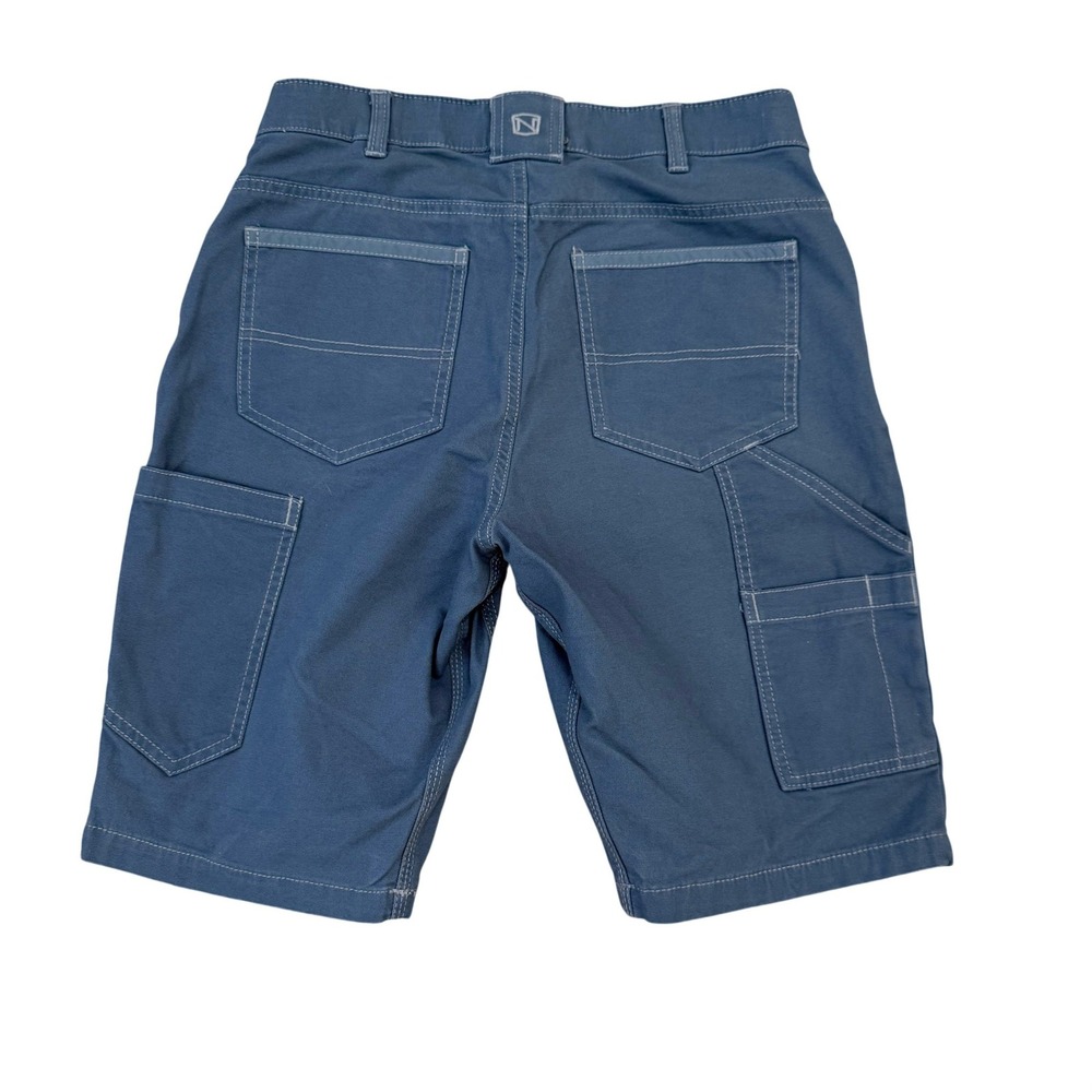 Noble Outfitters Womens Blue Canvas Utility Work Shorts Size 8 Cargo Pocket - Picture 2 of 7
